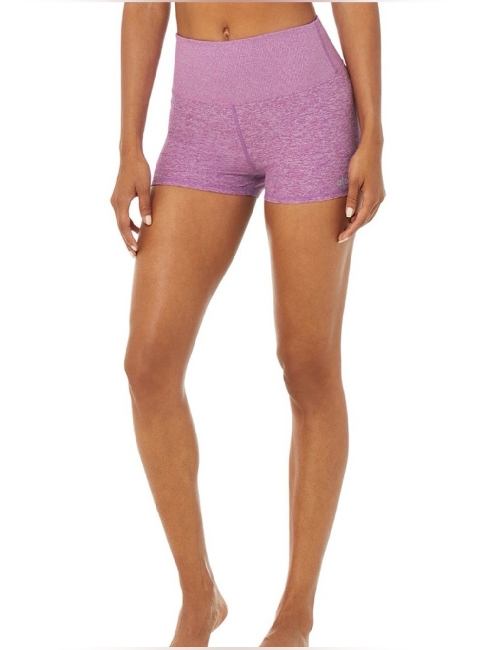 ALO Alosoft Aura Shorts In Electric Violet Heather, Size Small LIKE NEW